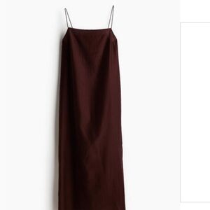 H&M Deep Wine Maxi Slip Dress with Thin Straps S